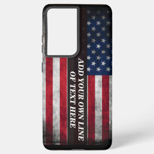 Fügen Sie Ihren Text unter amerikanischer Flagge h Samsung Galaxy Hülle
