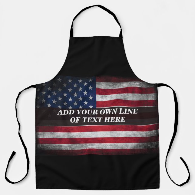 Fügen Sie Ihren Text unter amerikanischer Flagge h Schürze (Vorderseite)