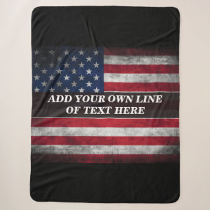 Fügen Sie Ihren Text unter amerikanischer Flagge h Sherpadecke