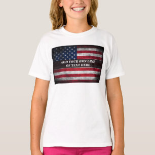 Fügen Sie Ihren Text unter amerikanischer Flagge h T-Shirt