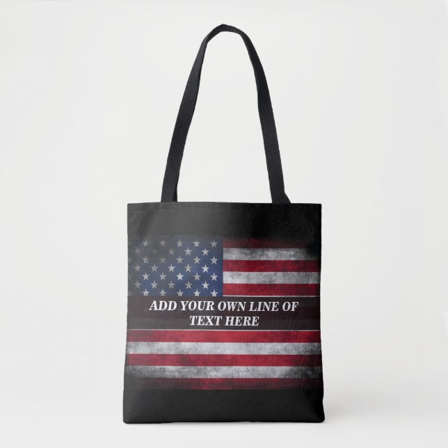 Fügen Sie Ihren Text unter amerikanischer Flagge h Tasche (Vorderseite)