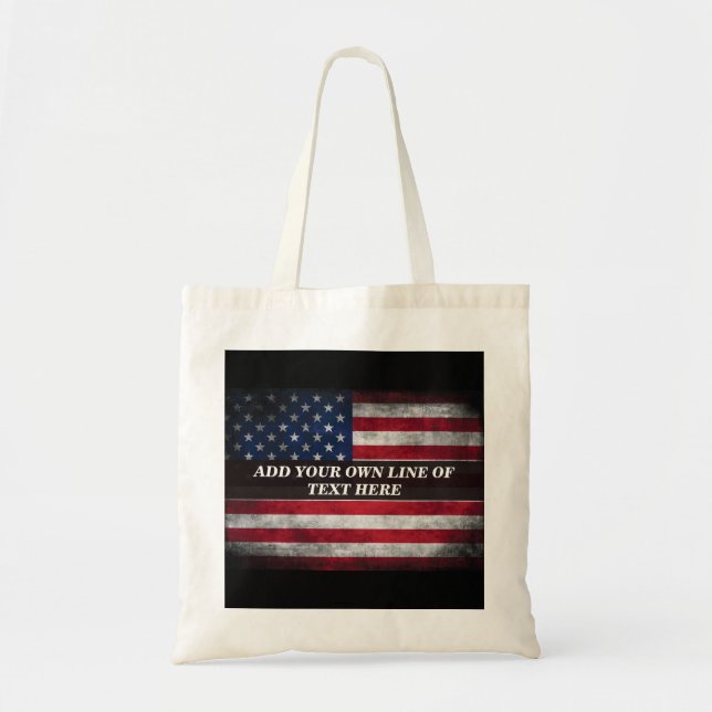 Fügen Sie Ihren Text unter amerikanischer Flagge h Tragetasche (Vorne)