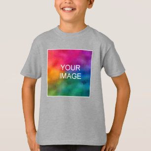 Fügen Sie Ihren Text Upload Foto Kids Boys kurzen T-Shirt