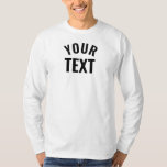 Fügen Sie Ihren Textnamen Herren's Basic Long Slee T-Shirt<br><div class="desc">Moderne Elegant Fügen Sie hier Ihren Textnamen Template Men's Basic Long Sleeve White T - Shirt.</div>