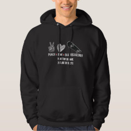 Fügen Sie Ihren Textnamen, Peace Liebe Skateboardi Hoodie