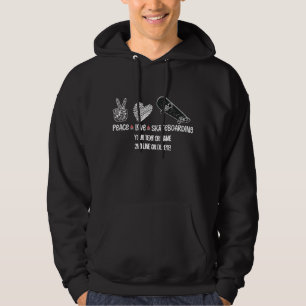 Fügen Sie Ihren Textnamen, Peace Liebe Skateboardi Hoodie