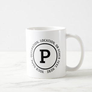 Fügen Sie Ihren Vornamen & andere Details Text M N Kaffeetasse