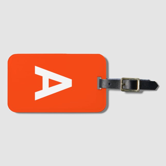 Fügen Sie initiale Monogram Personalisiert Simple  Gepäckanhänger (Vorderseite (Horizontal))