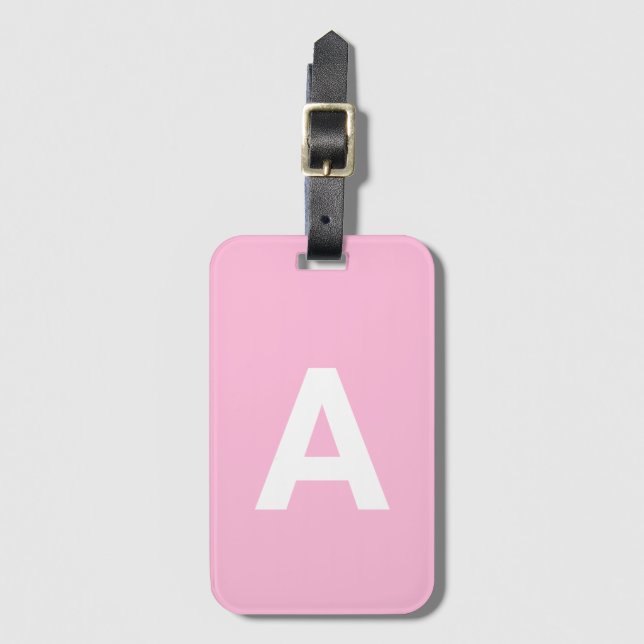 Fügen Sie initiale Monogram Personalisiert Simple  Gepäckanhänger (Vorderseite Vertikal)
