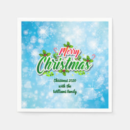 Fügen Sie Name Matching Mercury Blue Cocktail Serviette