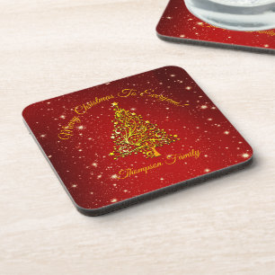 Fügen Sie Name Matching Set Weihnachten Red Hard P Getränkeuntersetzer