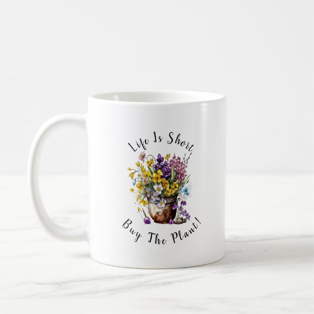 Fügen Sie Name, Text - Das Leben ist Kurz, Kaufen  Kaffeetasse (Links)