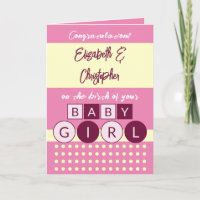 Fügen Sie Namen pink gelb neues Baby Mädchen hinzu