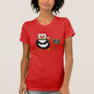 Fügen Sie Namen tanzendem WeihnachtsPinguin hinzu T-Shirt