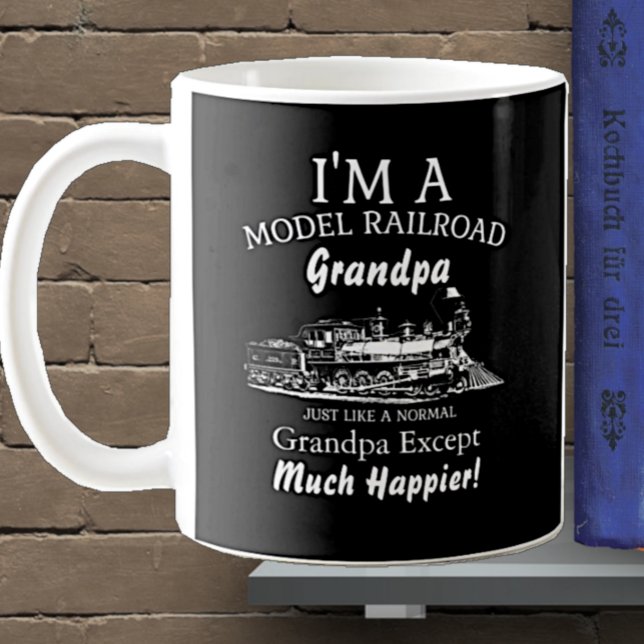 Fügen Sie Opa Name Model Railroad - viel glücklich Kaffeetasse (Von Creator hochgeladen)