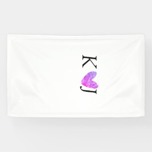 Fügen Sie Pärchenbrief Hochzeit rosa Herz Glitzer Banner