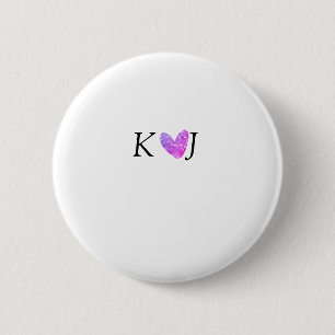 Fügen Sie Pärchenbrief Hochzeit rosa Herz Glitzer Button