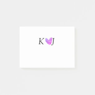 Fügen Sie Pärchenbrief Hochzeit rosa Herz Glitzer Post-it Klebezettel
