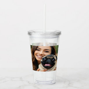Fügen Sie Pug-Foto Personalisieren Anpassen Acryltrinkbecher