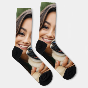 Fügen Sie Pug-Foto Personalisieren Anpassen Socken