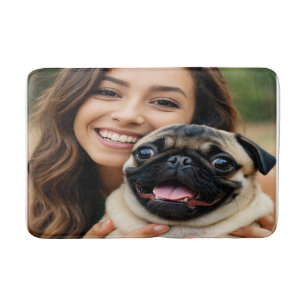 Fügen Sie Pug-Foto Personalize Customize hinzu Badematte