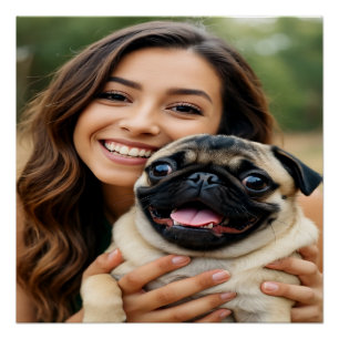 Fügen Sie Pug-Foto Personalize Customize hinzu Poster