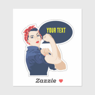 Fügen Sie Rosie Riveter Ihren eigenen Text hinzu Aufkleber