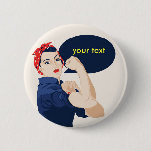 Fügen Sie Rosie Riveter Ihren eigenen Text hinzu Button