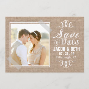 Fügen Sie Save the Date Ihr eigenes Foto Rustikale
