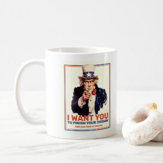 Fügen Sie Sondertext hinzu, Onkel Sam "I Woll You" Kaffeetasse