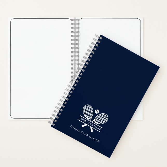Fügen Sie Sport Club Name Tennis Team Office Navy  Notizbuch (Innen)