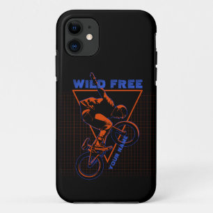 Fügen Sie Text-BMX Extreme Freestyle Red Geometric Case-Mate iPhone Hülle