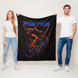 Fügen Sie Text-BMX Extreme Freestyle Red Geometric Fleecedecke