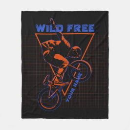 Fügen Sie Text-BMX Extreme Freestyle Red Geometric Fleecedecke