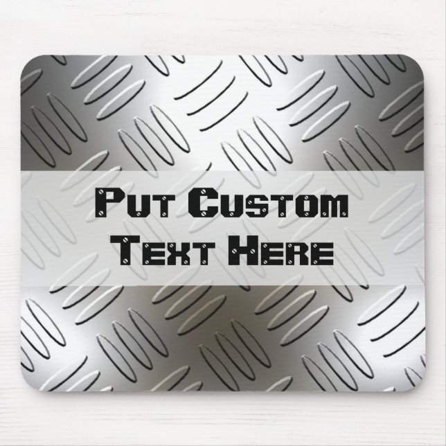 Fügen Sie Text Diamanten MetallplattenMousepad Mousepad (Vorne)