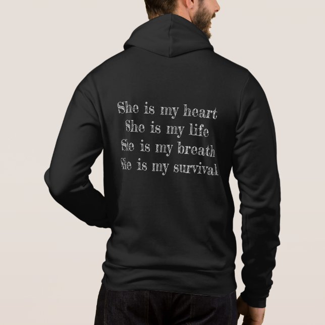 Fügen Sie Text in Liebe mein gf moderne trendige M Hoodie (Rückseite)