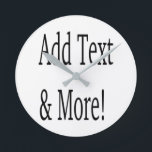 Fügen Sie Text & Mehr hinzu! Individualisieren Sie Runde Wanduhr<br><div class="desc">Passen Sie Ihre personalisierten Designs, Zitate, Texte und mehr an. Wählen Sie auch aus vorgefertigten Designs, aus vielen verschiedenen Kategorien.</div>