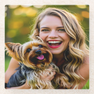 Fügen Sie Yorkshire Terrier-Foto Personalisieren Glasuntersetzer