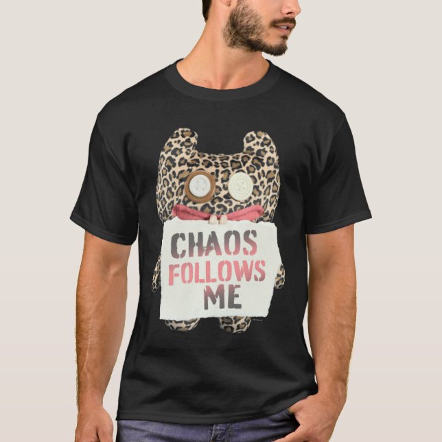Fuggler Chaos Follows Me Animal Print Monster Pull T-Shirt (Vorderseite)