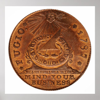 Fugio Cent kümmert sich um Ihr Geschäft Copper Pen Poster