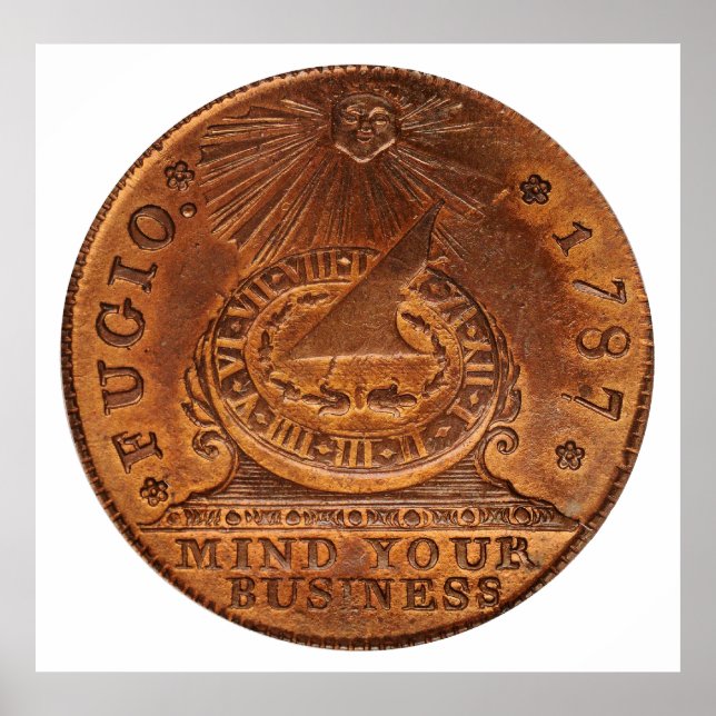 Fugio Cent kümmert sich um Ihr Geschäft Copper Pen Poster (Vorne)