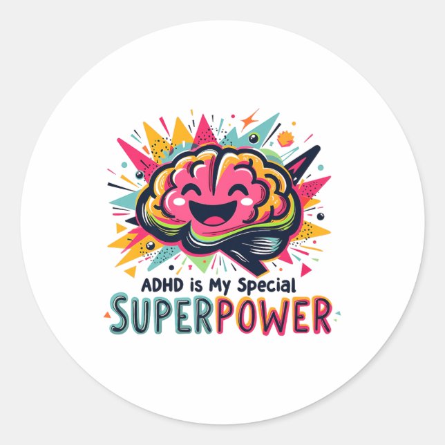 Fügt meinen Superpower Awareness Month Support Rai Runder Aufkleber (Vorderseite)