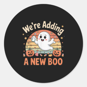Fügte ein neues Boo Ghost Halloween Schwangere Ann Runder Aufkleber