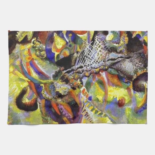 Fugue Abstrakte Malerei von Kandinsky Küchentuch (Horizontal)