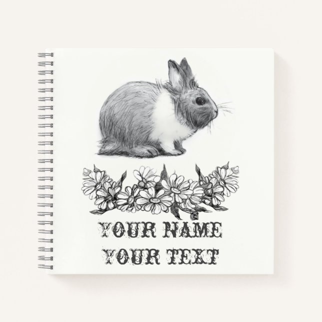 Fühl das Kaninchen. Stift zeichnend einfarbig Notizbuch (Vorderseite)