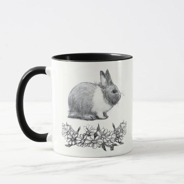 Fühl das Kaninchen. Stift zeichnend einfarbig Tasse (Links)