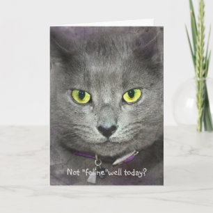 Fühl dich bald besser Katzen-Gesicht Karte