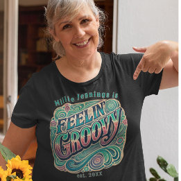 Fühl dich groovy Personalisierter Retro-70er-Jahre Große Größe T-Shirt
