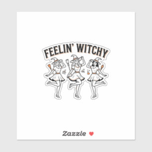 Fühl dich verhext Retro Halloween Hexen Aufkleber