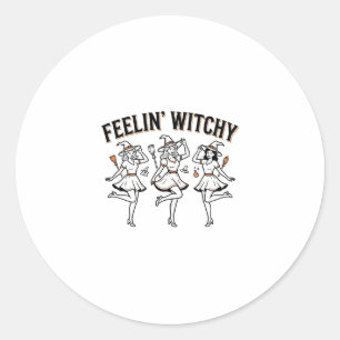 Fühl dich verhext Retro Halloween Hexen Runder Aufkleber